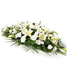White Lily &amp; Rose Coffin Spray